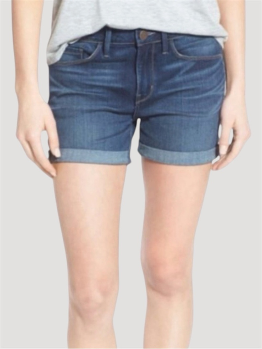 Treasure & Bond Cuffed Mid Rise Stretchy Denim Blue Jean Shorts - Size 25